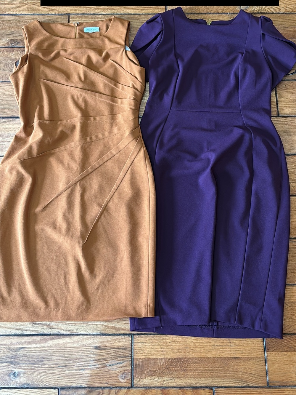 Calvin Klein Purple Sheath Dress & Orange  Midi Dress Duo